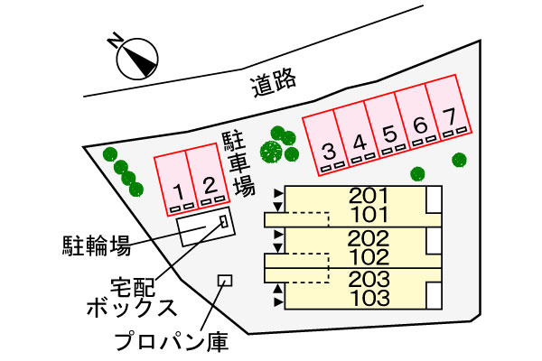 ブラウェ　フェーゲル　Ⅱの区画図|駐車場
