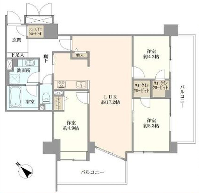 コスモ入谷ロイヤルフォルムの間取り