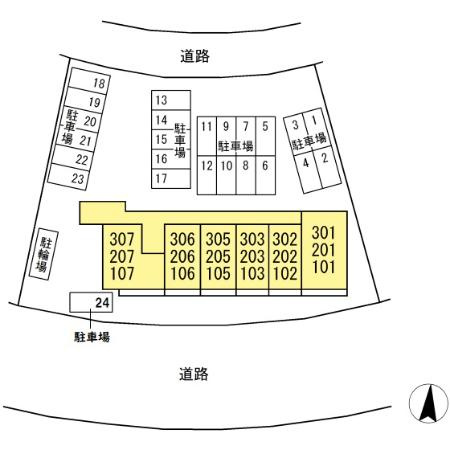 サンシャインヒルズ厨の区画図|配置図