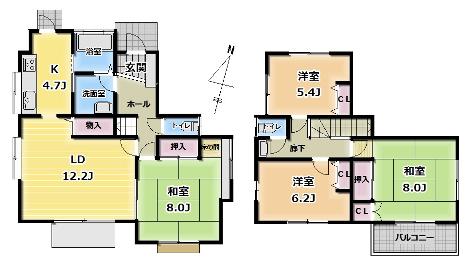 中古戸建　柏市藤心の間取り