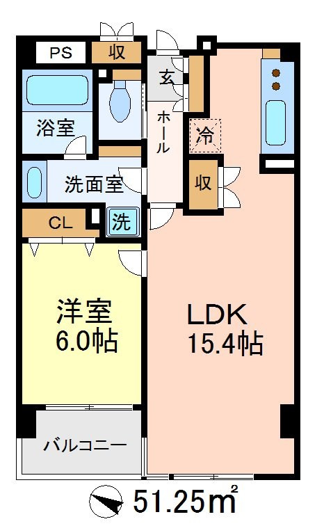 世田谷区成城４丁目の賃貸マンションの間取り