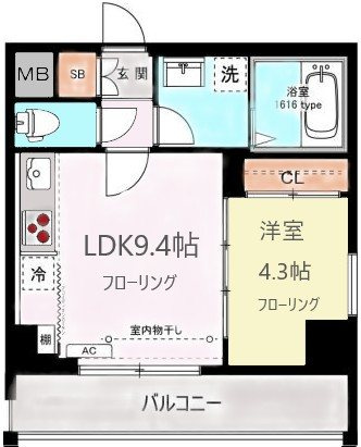 世田谷区千歳台４丁目の賃貸マンションの間取り