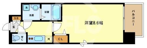 レジュールアッシュ心斎橋リュクスの間取り|レジュールアッシュ心斎橋リュクス　間取り
