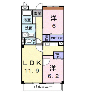 【間取り】 | ヴェルグ広貴 | 「ヴェルグ広貴」の間取りです