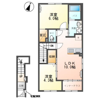 【間取り】 | （仮）千駄塚新築アパートＡ