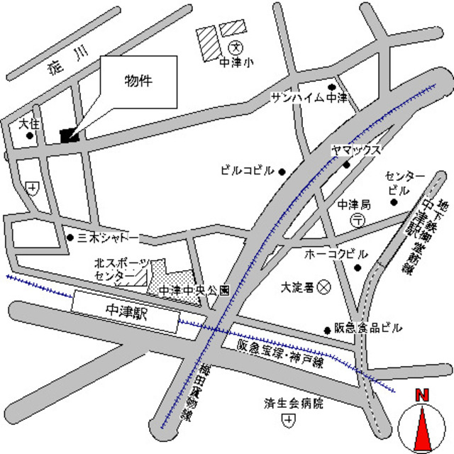 北梅田パーク・レジデンスの地図