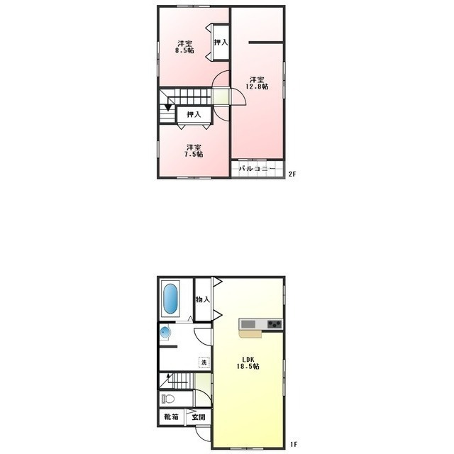 岐阜市菅生３丁目の一戸建ての間取り