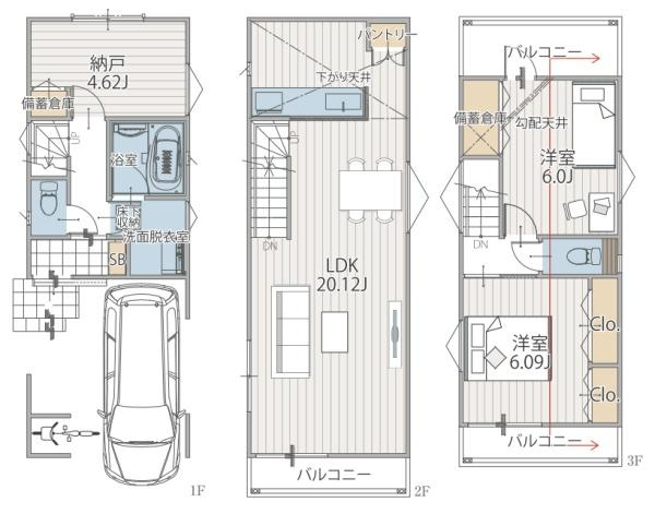 横浜市西区霞ケ丘の新築一戸建の間取り|ゆとりのある3LDKです！
お気軽にお問い合わせください。