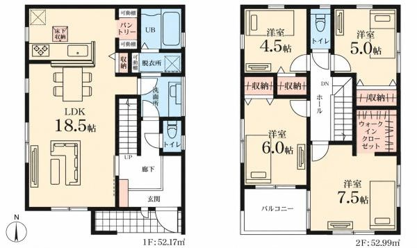 横浜市旭区今宿東町の新築一戸建の間取り|ゆとりのある4LDKです！
お気軽にお問い合わせください。