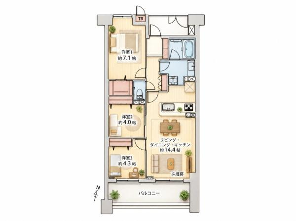 【間取り】 | クリオ溝の口壱番館 | （ご見学可能ですのでお気軽にお問合せください）