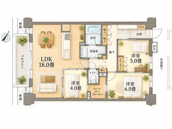 【間取り】 | イニシアクラウド二子玉川　イースト | （ご見学可能ですのでお気軽にお問合せ下さい）