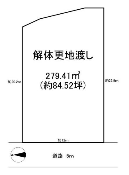 橿原市田中町の売地の土地図