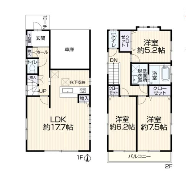 横浜市南区清水ケ丘の中古一戸建の間取り