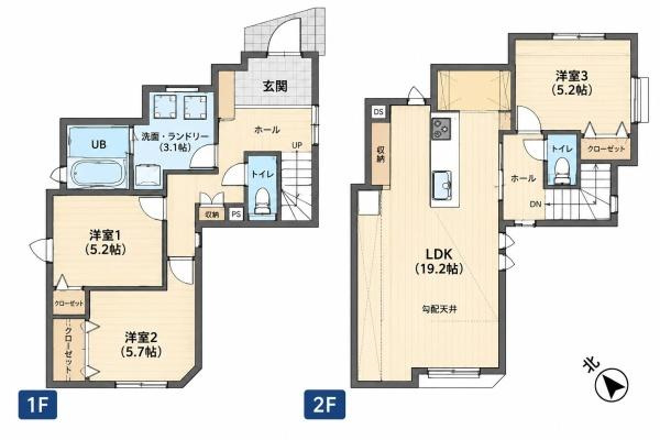 横浜市南区六ツ川２丁目の新築一戸建の間取り