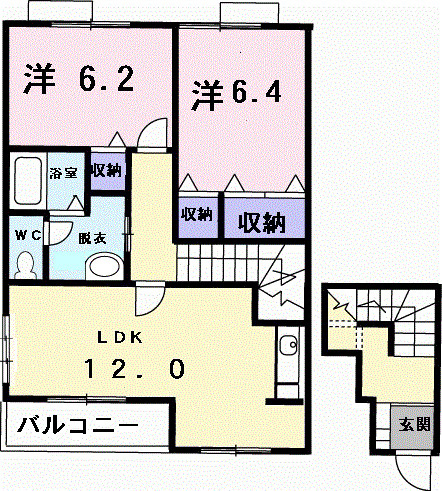 ソレアードＢの間取り