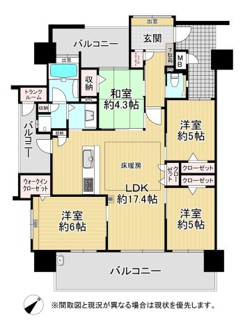 リヴィエール井堀リゾシア（A-1）の間取り