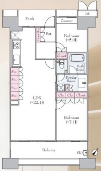 THE HARUMI RESIDENCEの間取り