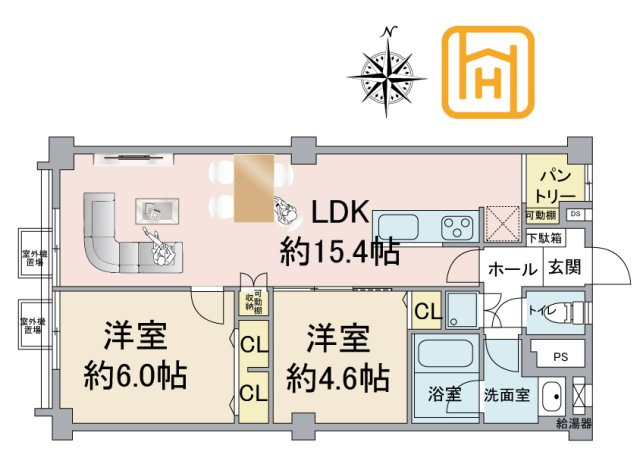 京橋第2コーポの間取り