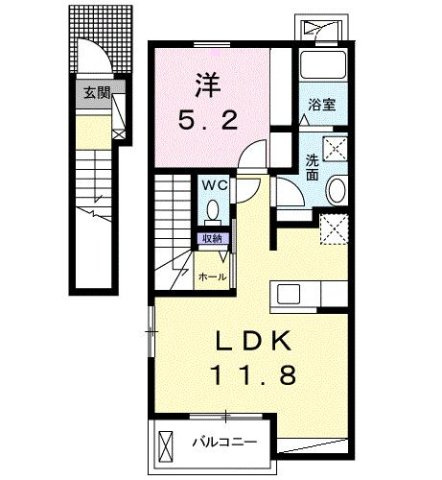 ルクア三条　Ｃの間取り