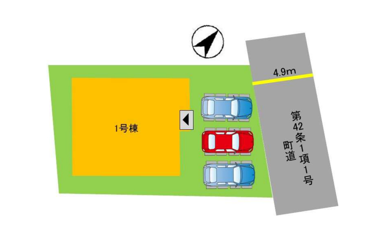 糟屋郡宇美町宇美中央4丁目第2-1棟（1号棟）の区画図|配置図