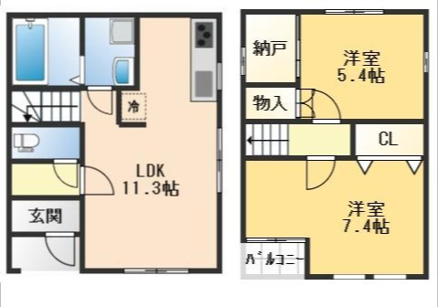吹田市山田西1丁目　中古戸建の間取り