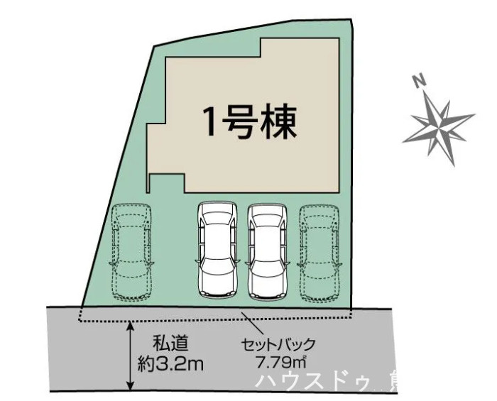 ブルーミングガーデン　南区近見１丁目　１号棟の区画図|駐車場3台可能です