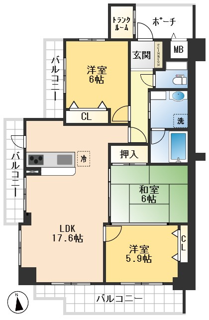 セントラル千里山西の間取り