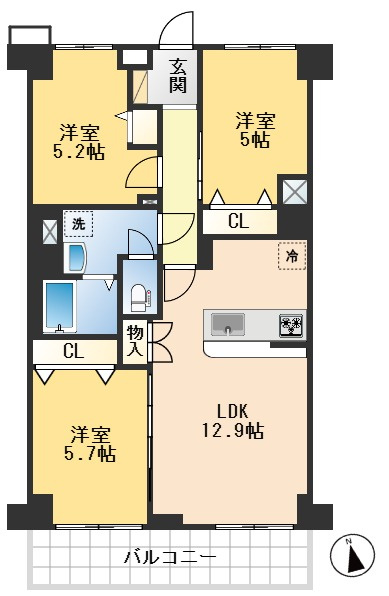 豊中緑ヶ丘サンハイツの間取り