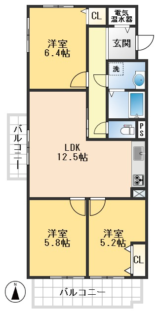 緑地東ロイヤルマンションの間取り