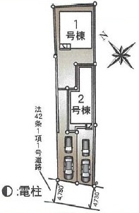 守谷市本町　第12　新築戸建て　2号棟の区画図|区画図です♪