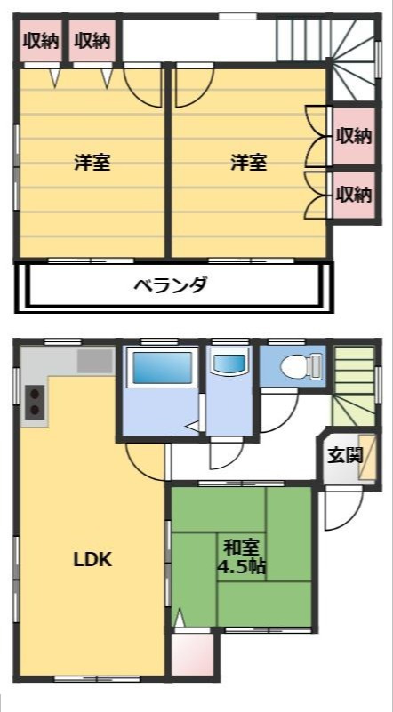 川越市藤間　中古戸建　「上福岡駅」徒歩10分　【高階南小学区】の間取り