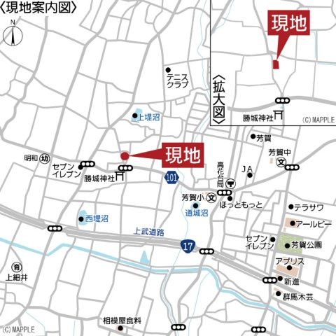 【新築平屋】前橋市勝沢町第2　限定１棟　クレイドルガーデン　新築建売の地図