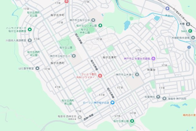 神戸市西区桜が丘中町　新築一戸建ての地図