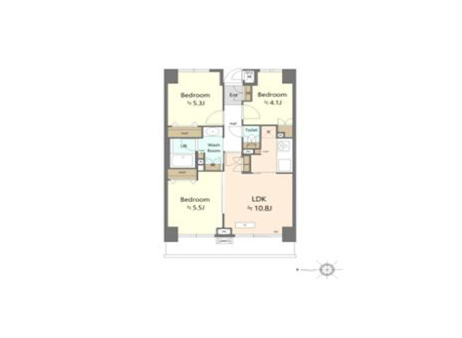 【間取り】 | 志木南パーク・ホームズ　(丸井志木店) | 約5.5帖の洋室はLDKと隣接しており、引き戸を開放すれば開放的な空間としても活用可能。ライフスタイルやご家族構成に合わせてフレキシブルにお使いいただけます。