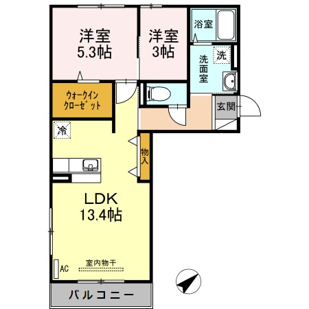 D-room地行の間取り