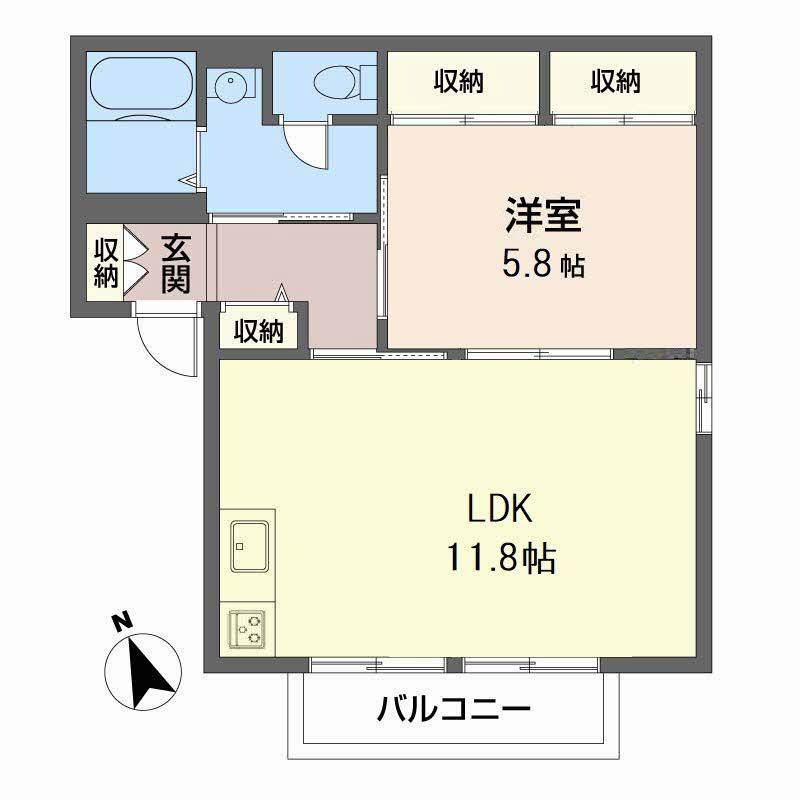 ディアス離宮山手Cの間取り