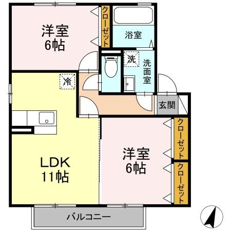 シーゲルSugu　A棟の間取り