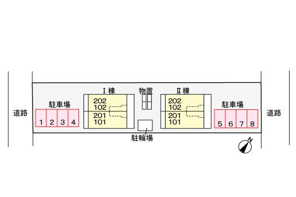 グランペール南星Ｂの駐車場