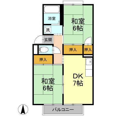 コーポ濱田 B棟の間取り