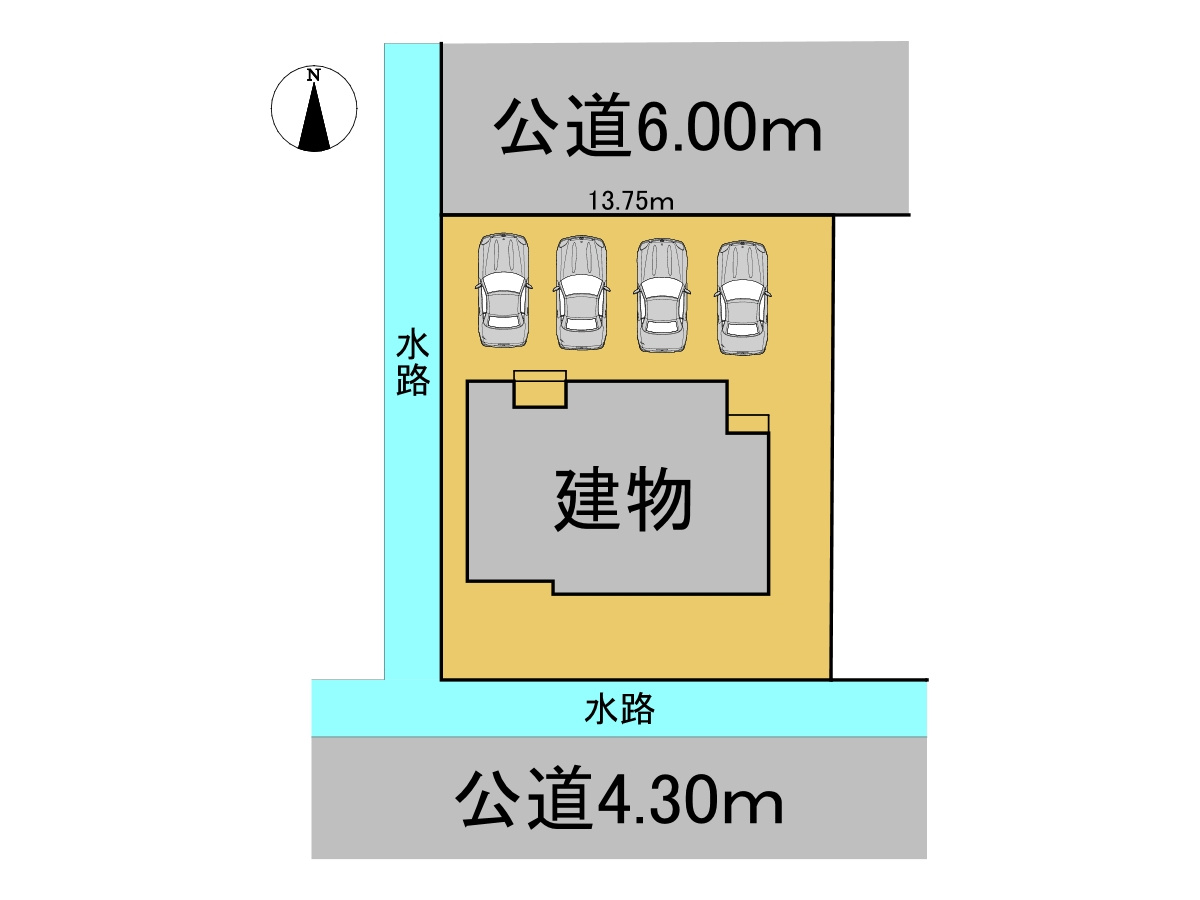 中古戸建　岐阜市尻毛2丁目　平成30年築の区画図