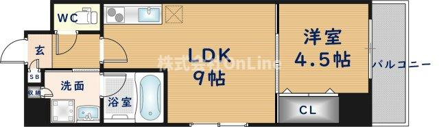 八尾市安中町１丁目の賃貸マンションの間取り