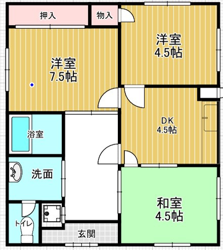 佐紀町吉崎貸家の間取り