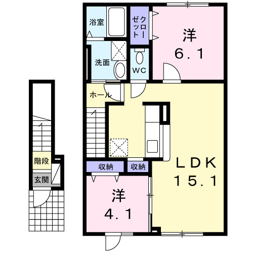 Ｓｕｎｌｉｔ　Ｐａｒｋ　弐番館の間取り