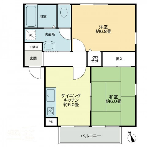 フォブール鶴見Ｂの間取り|間取図