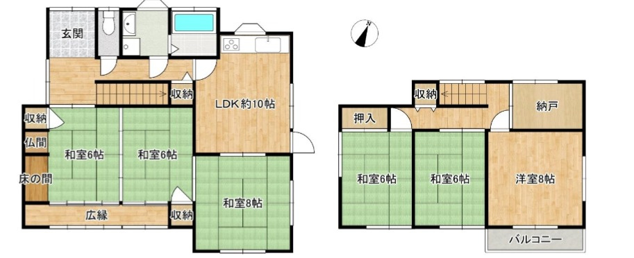 飾磨区西浜町3丁目　中古一戸建ての間取り