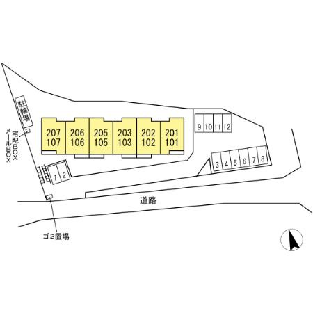 アヴァンセ横浜小机の区画図|アヴァンセ横浜小机　配置図