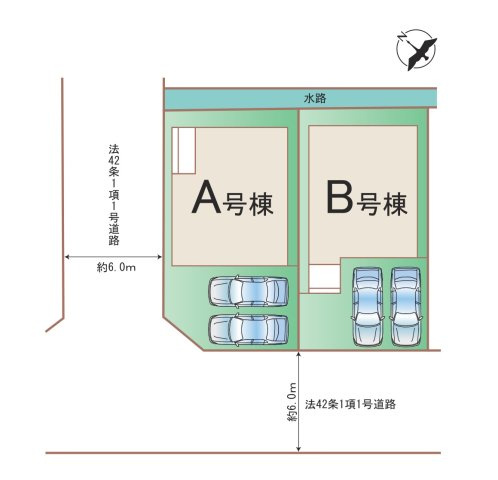 糟屋郡須恵町新原第1-2棟（A号棟）の区画図|配置図（A号棟）