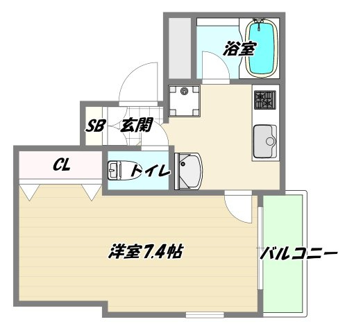 大阪市東淀川区淡路３丁目の賃貸マンションの間取り