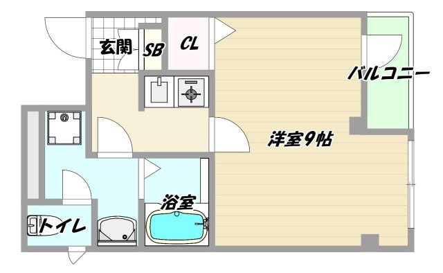大阪市淀川区東三国６丁目の賃貸マンションの間取り