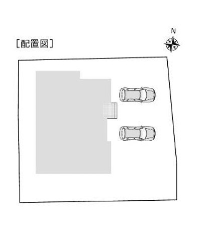 安曇野市豊科高家　新築戸建の区画図|カースペースは並列2台駐車可！来客時もスムーズに出入できます。